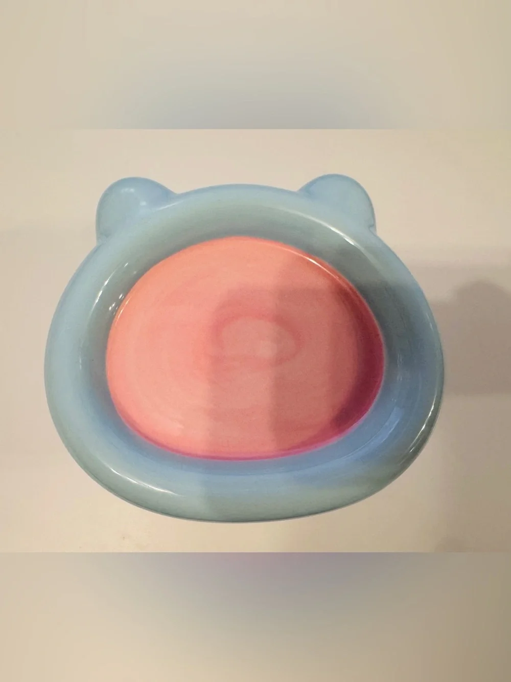 Ceramic Cat Bowl - Blue & Pink